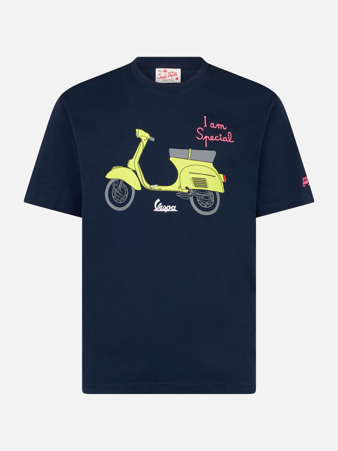 Mc2 Saint Barth Man Cotton T-shirt With Vespa Print And Embroidery | VESPA SPECIAL EDITION