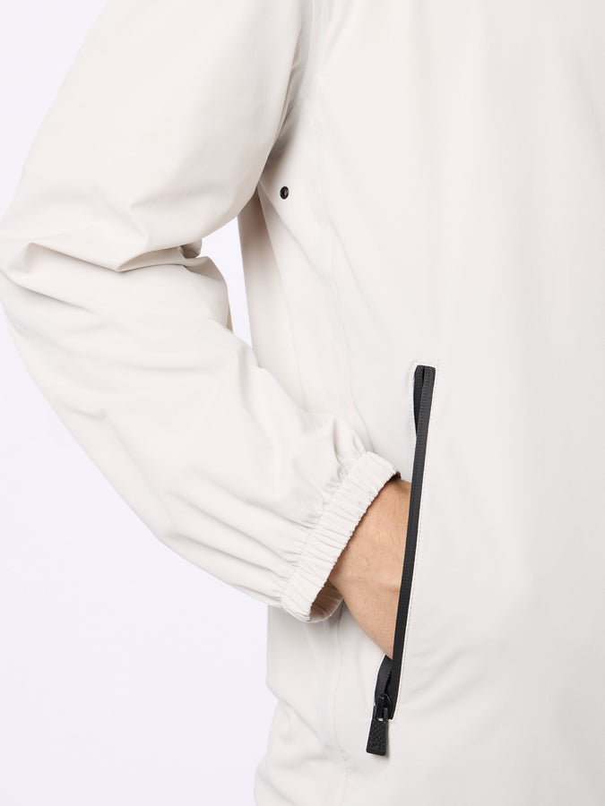 Mc2 Saint Barth Man Hooded Lightweight Ice White Fabric Windbreaker Sloop