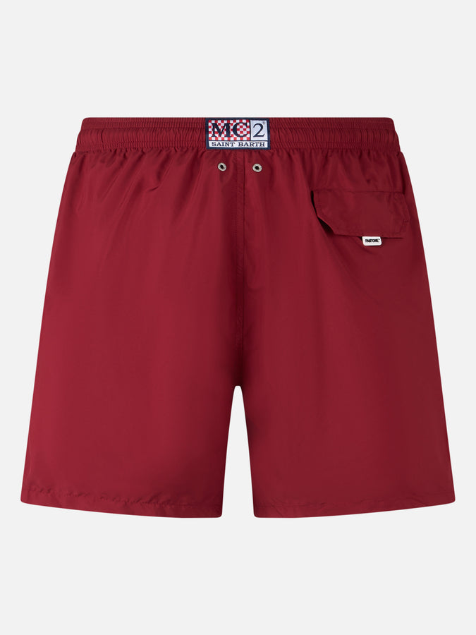 Mc2 Saint Barth Man Lightweight Fabric Burgundy Swim-shorts Lighting Pantone | PANTONE SPECIAL EDITION