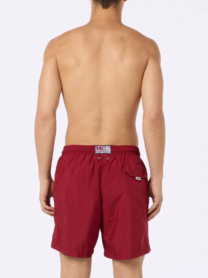 Mc2 Saint Barth Man Lightweight Fabric Burgundy Swim-shorts Lighting Pantone | PANTONE SPECIAL EDITION