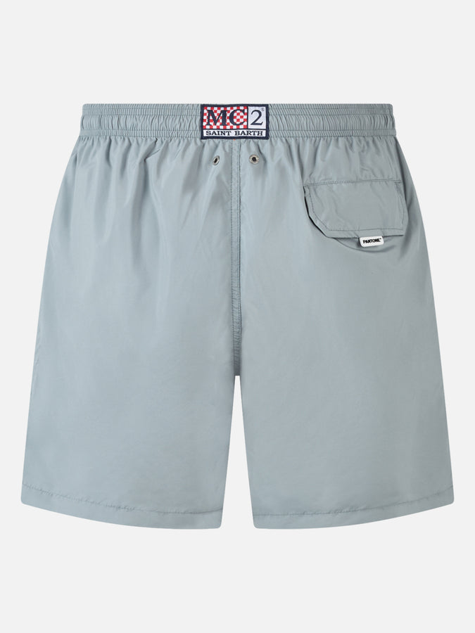 Mc2 Saint Barth Man Lightweight Fabric Grey Swim-shorts Lighting Pantone | PANTONE SPECIAL EDITION