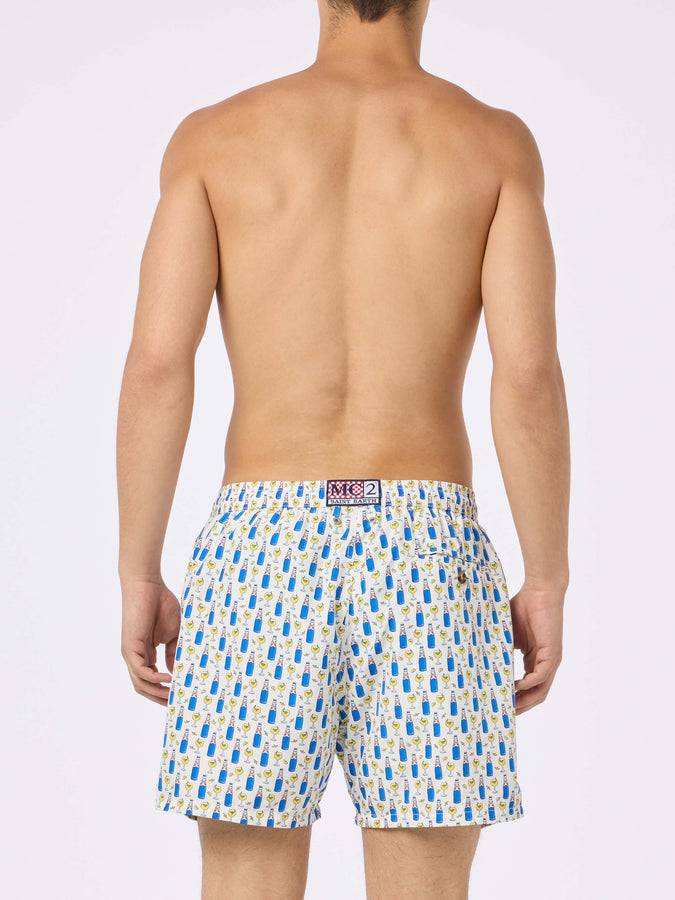 Mc2 Saint Barth Man Lightweight Fabric Swim Shorts With Blanc 1664 Print | BLANC 1664 SPECIAL EDITION