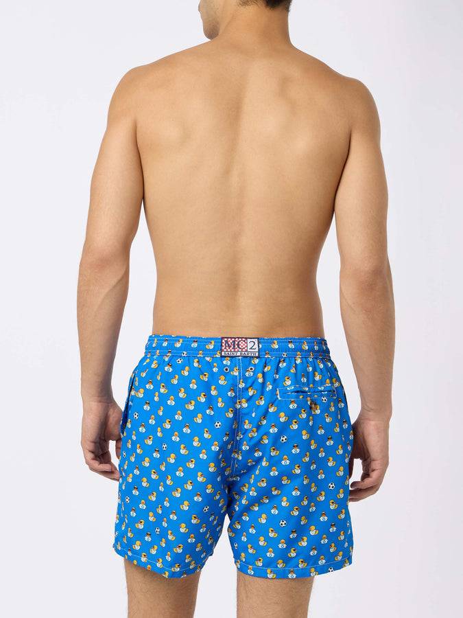 Mc2 Saint Barth Man Lightweight Fabric Swim Shorts With Ducky And Napoli Logo Print | SSC NAPOLI SPECIAL EDITION