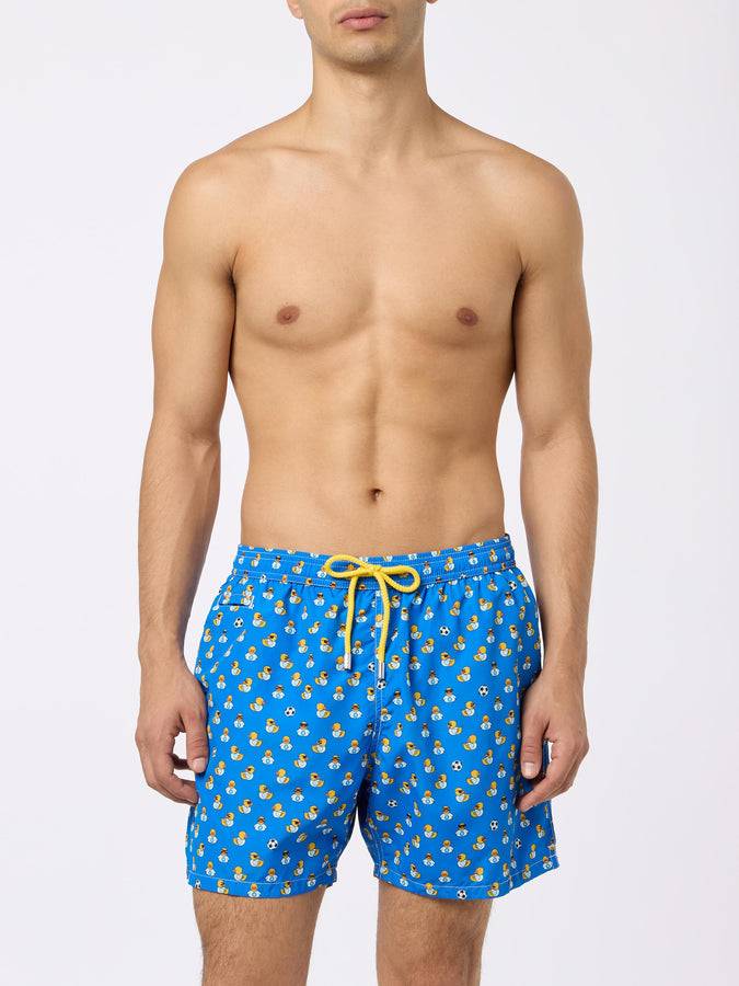 Mc2 Saint Barth Man Lightweight Fabric Swim Shorts With Ducky And Napoli Logo Print | SSC NAPOLI SPECIAL EDITION