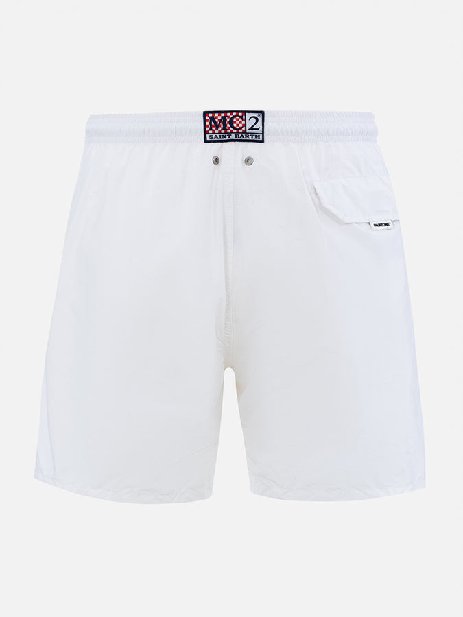 Mc2 Saint Barth Man Lightweight Fabric White Swim-shorts Lighting Pantone | PANTONE SPECIAL EDITION