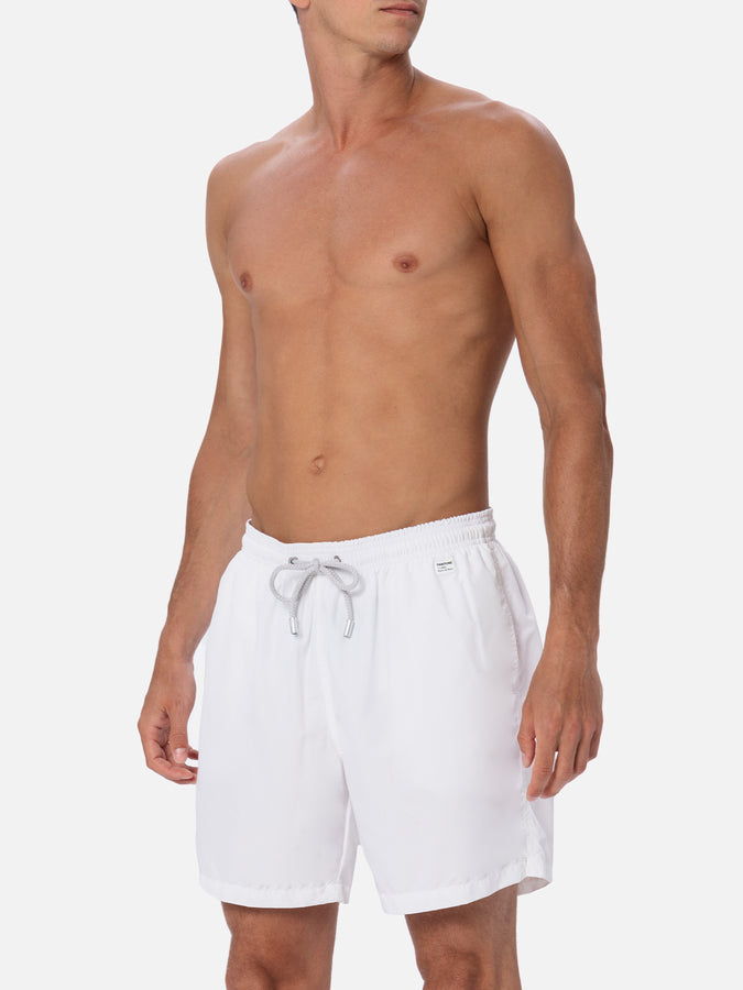 Mc2 Saint Barth Man Lightweight Fabric White Swim-shorts Lighting Pantone | PANTONE SPECIAL EDITION