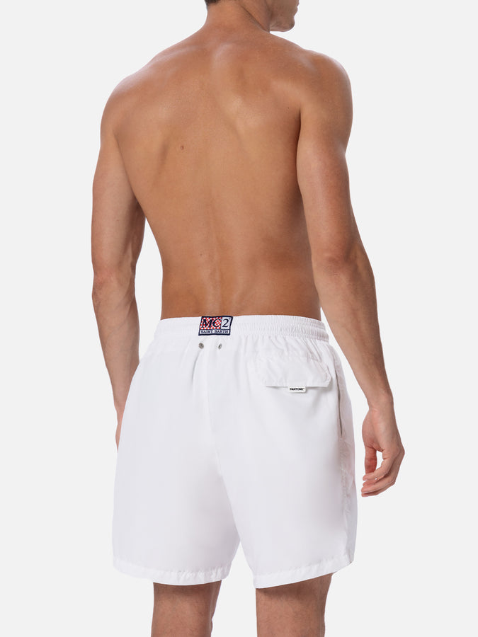 Mc2 Saint Barth Man Lightweight Fabric White Swim-shorts Lighting Pantone | PANTONE SPECIAL EDITION