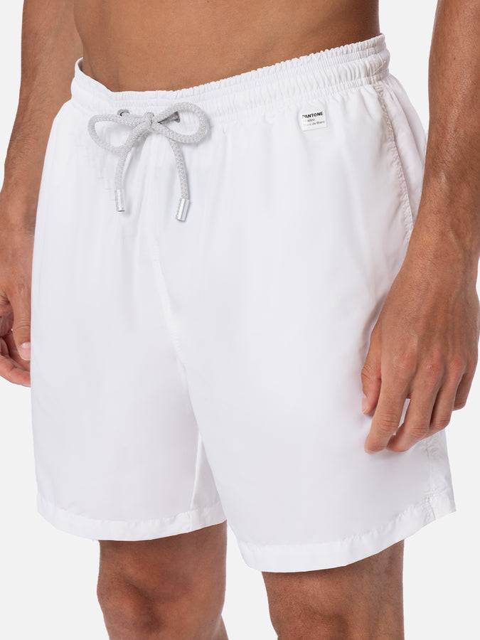 Mc2 Saint Barth Man Lightweight Fabric White Swim-shorts Lighting Pantone | PANTONE SPECIAL EDITION