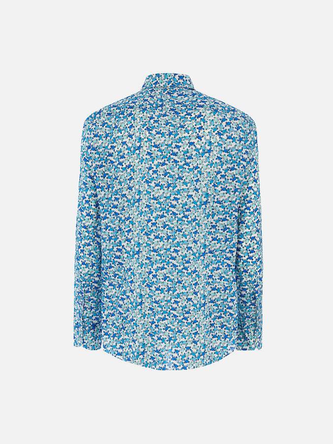 Mc2 Saint Barth Man Muslin Cotton Shirt Sikelia With Crab Print