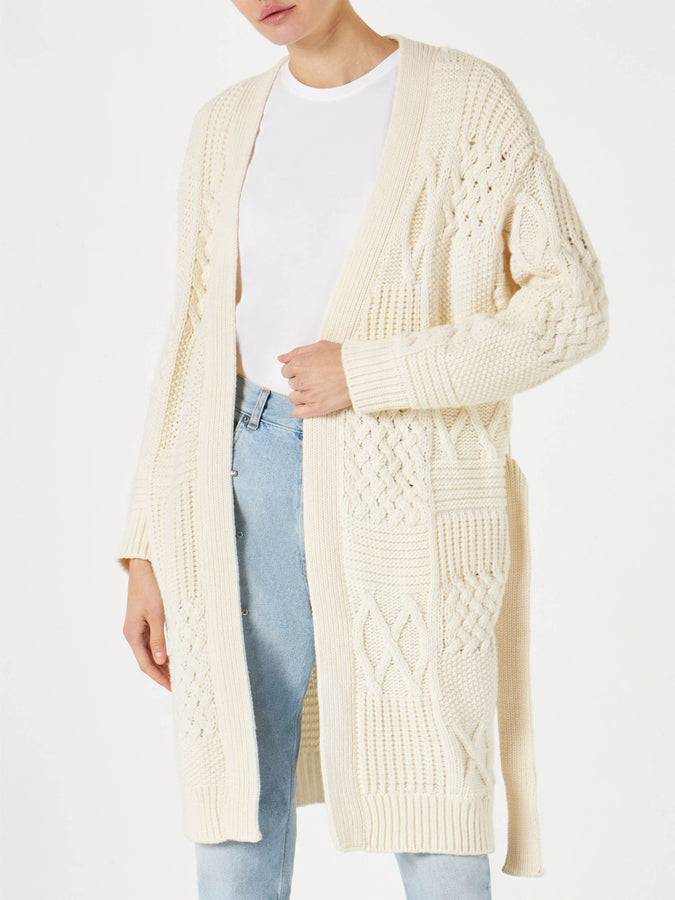 Mc2 Saint Barth Maxi Cardigan Da Donna Con Ricamo E Cintura