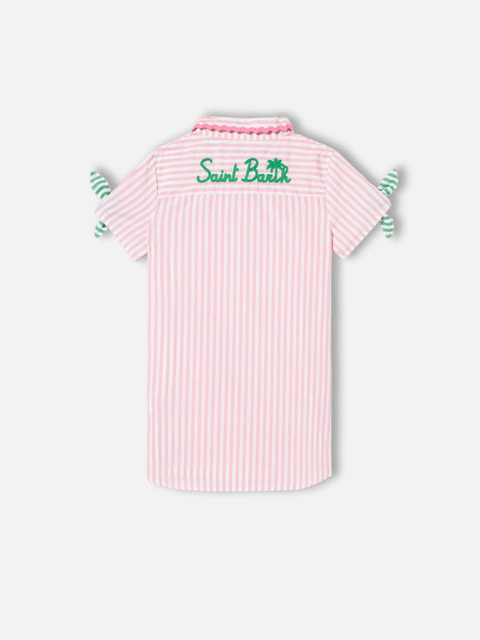 Mc2 Saint Barth Abito da bambina chemisier a righe