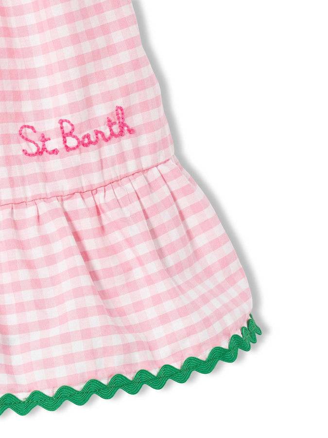 Mc2 Saint Barth Abito Da Bambina Con Stampa Vichy