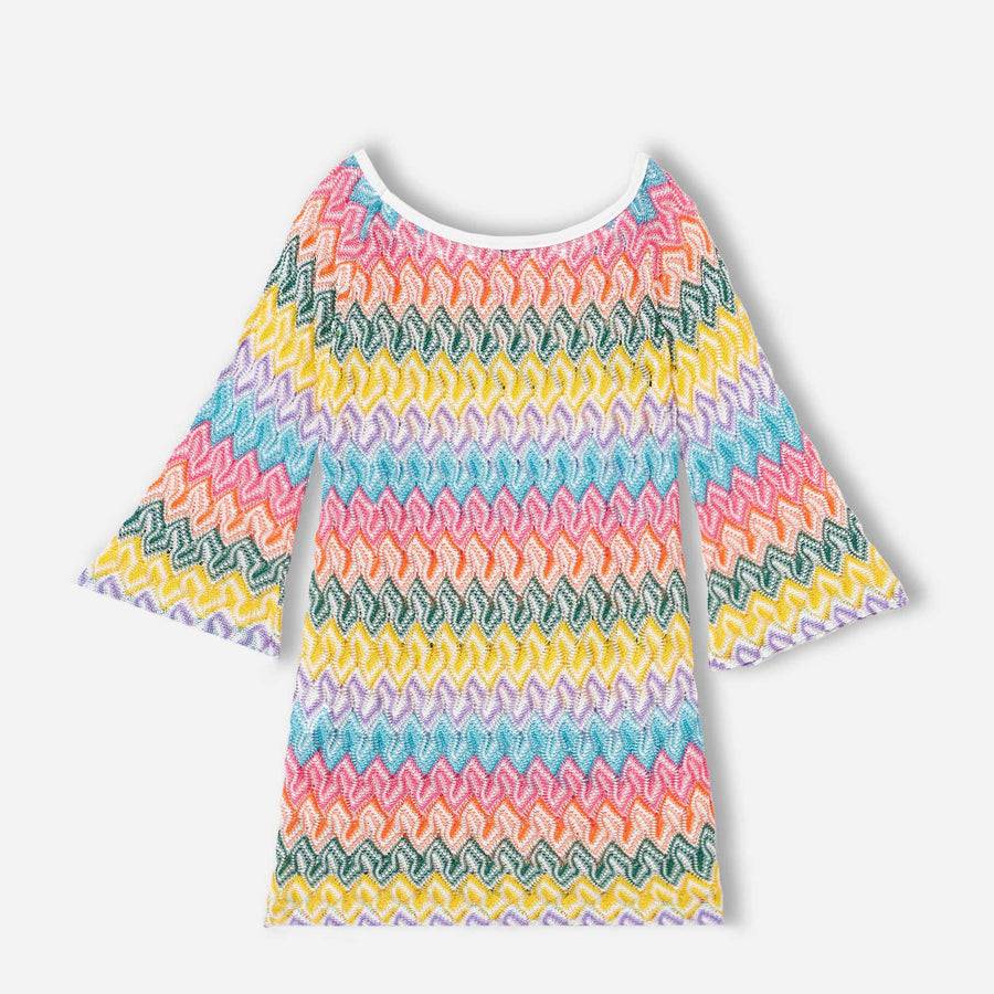 Mc2 Saint Barth Abito In Maglia Da Bambina Chevron