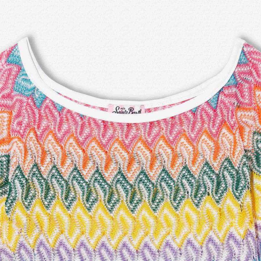 Mc2 Saint Barth Abito In Maglia Da Bambina Chevron