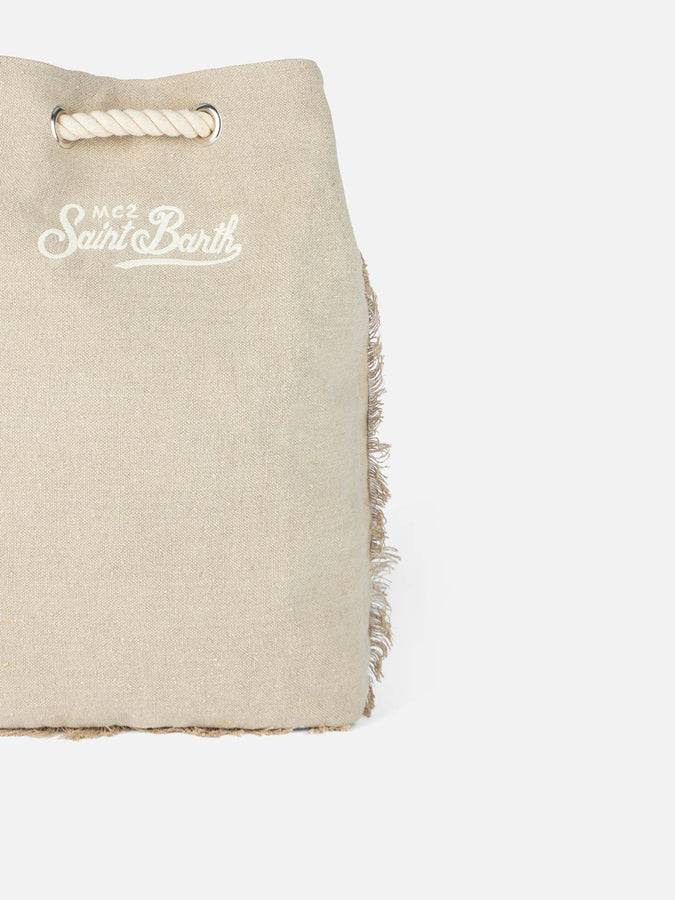 Mc2 Saint Barth Beige Boat Linen Backpack