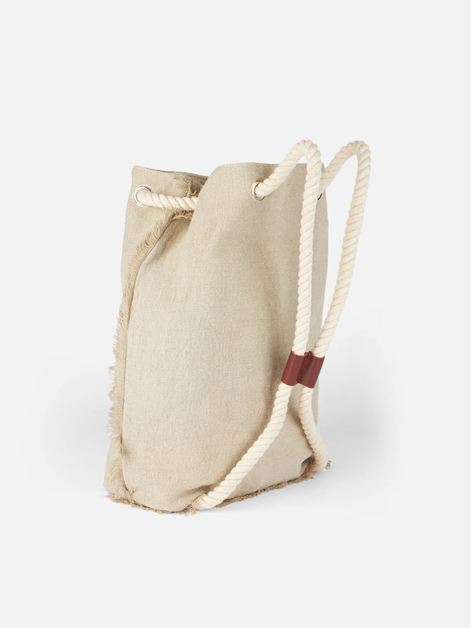 Mc2 Saint Barth Beige Boat Linen Backpack