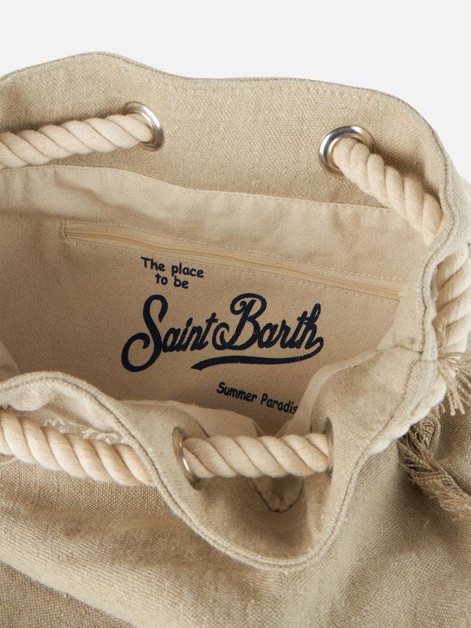 Mc2 Saint Barth Beige Boat Linen Backpack
