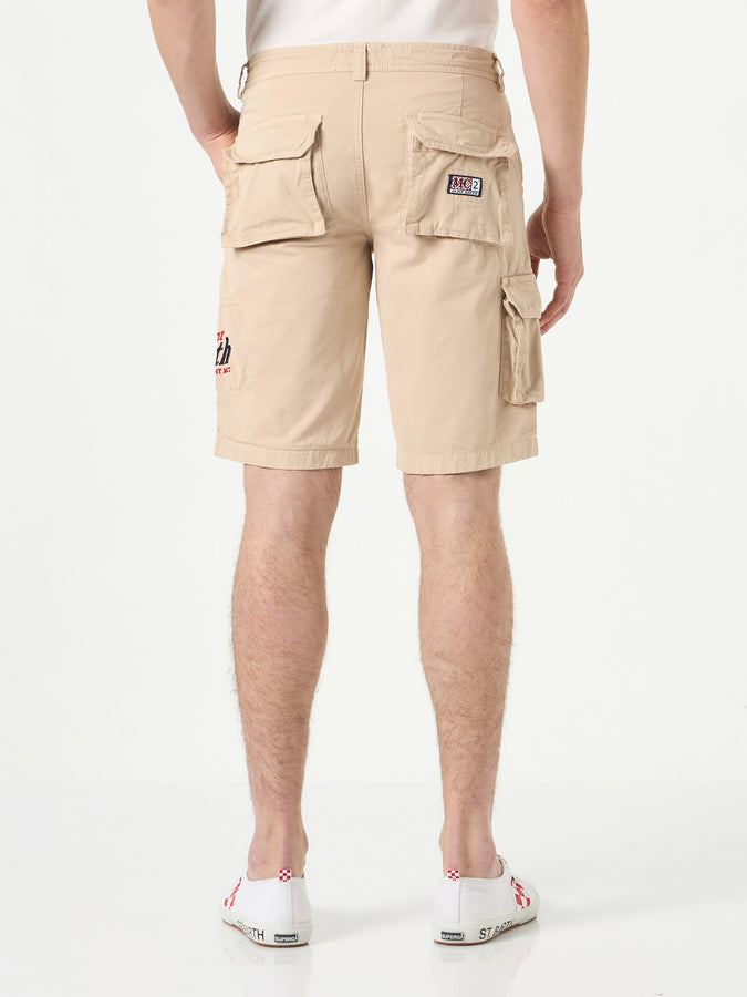 Mc2 Saint Barth Bermuda Cargo Beige Con Tasche