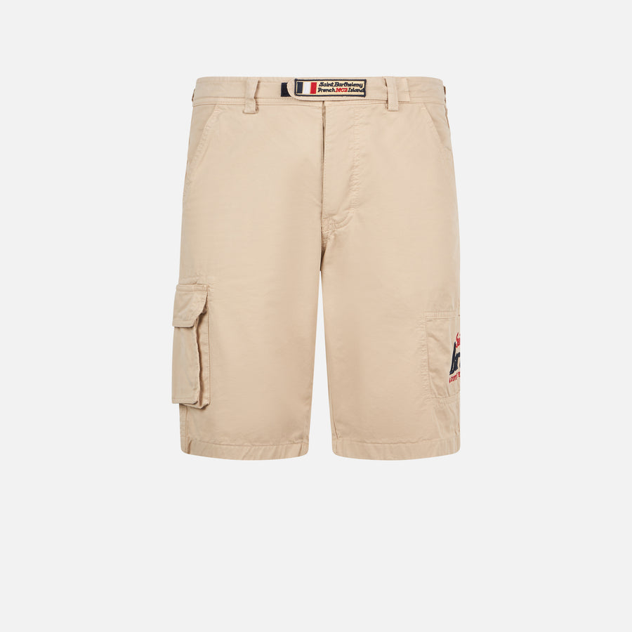 Mc2 Saint Barth Bermuda Cargo Beige Con Tasche