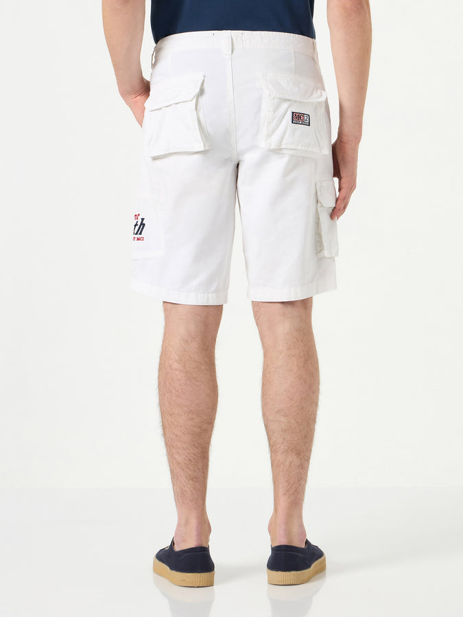Mc2 Saint Barth Bermuda Cargo Bianco Con Tasche