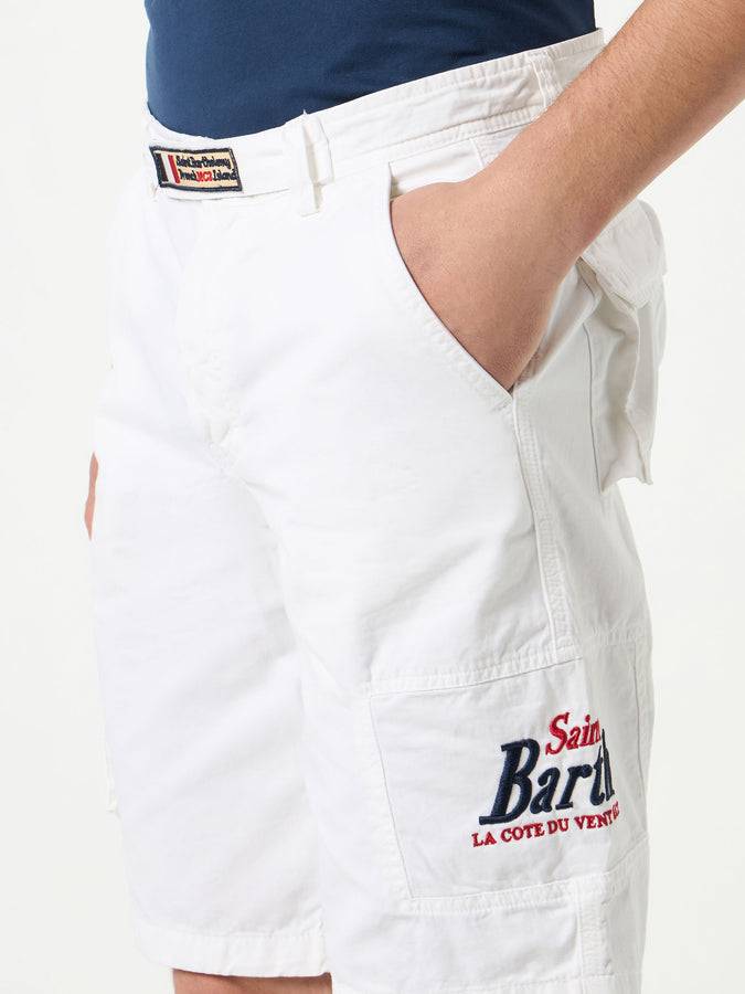 Mc2 Saint Barth Bermuda Cargo Bianco Con Tasche
