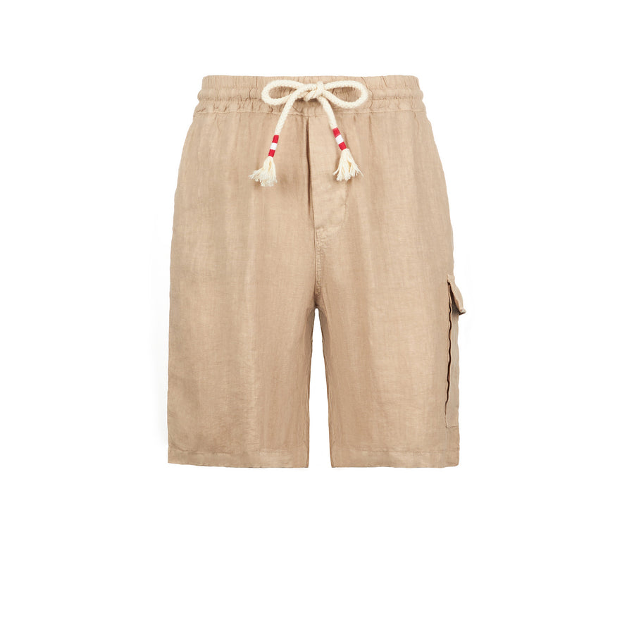 Mc2 Saint Barth Bermuda Da Uomo Beige In Lino