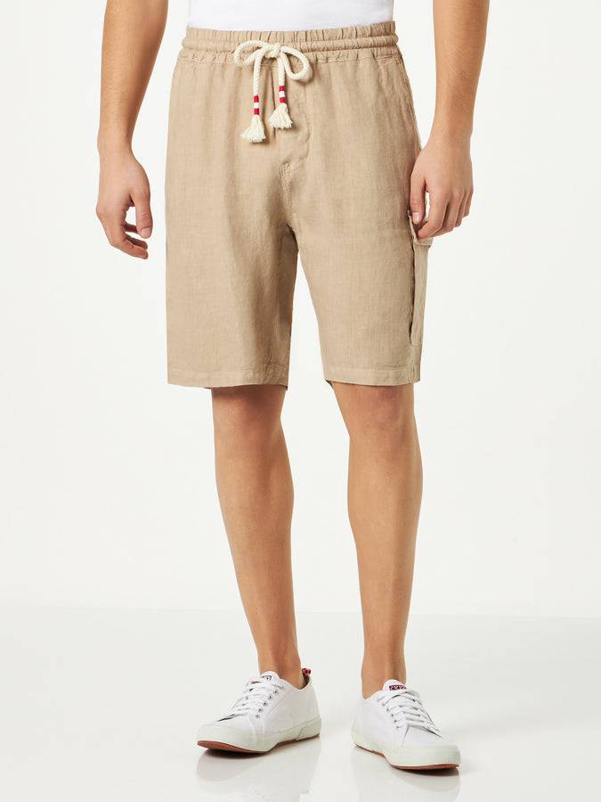 Mc2 Saint Barth Bermuda da uomo in lino beige