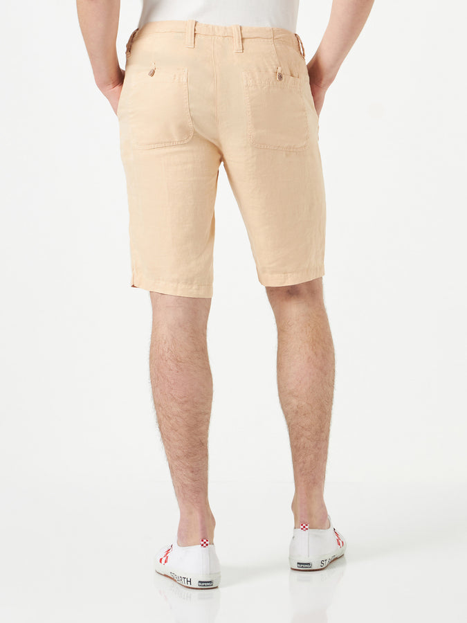 Mc2 Saint Barth Bermuda Di Lino Beige
