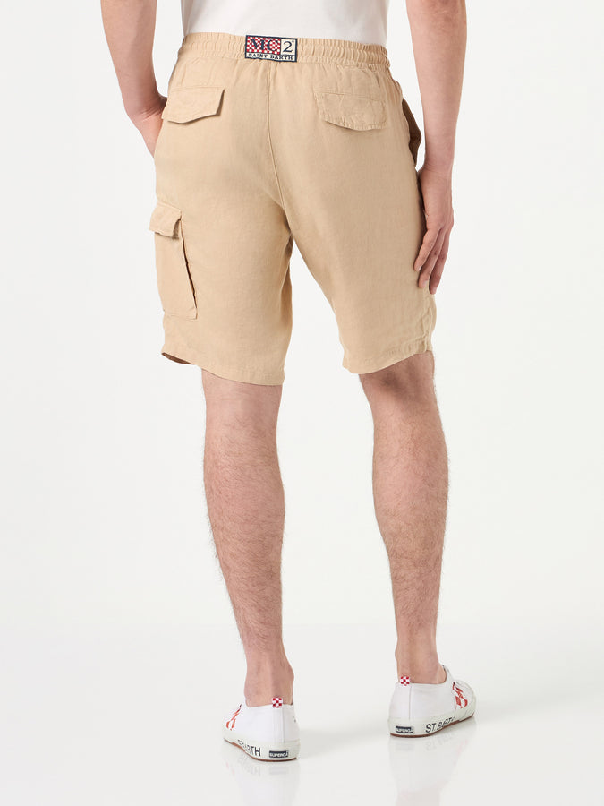 Mc2 Saint Barth Bermuda In Lino Beige