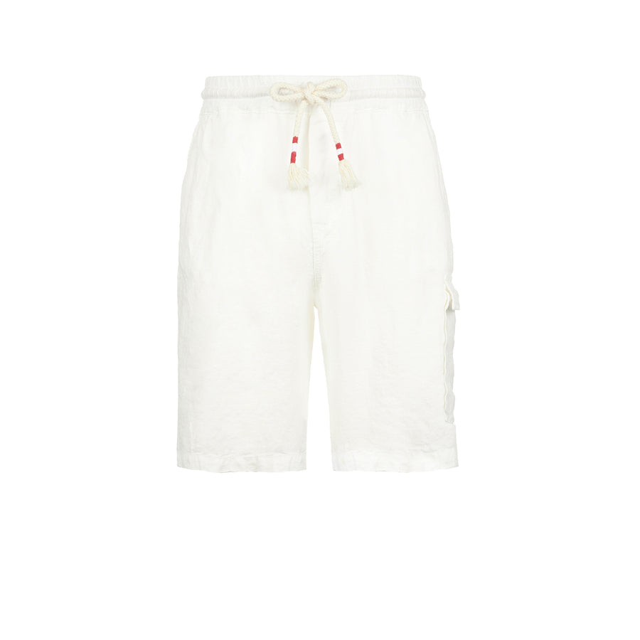 Mc2 Saint Barth Bermuda In Lino Bianco