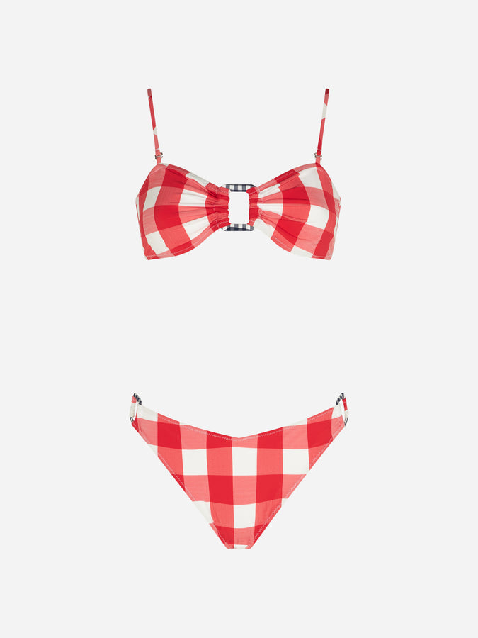 Mc2 Saint Barth Bikini A Bralette Vichy Con Anelli