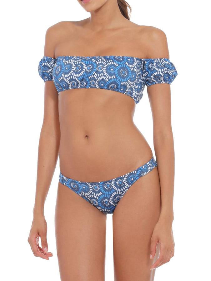 Mc2 Saint Barth Bikini A Fascia In Denim Floreale