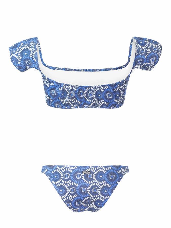 Mc2 Saint Barth Bikini A Fascia In Denim Floreale