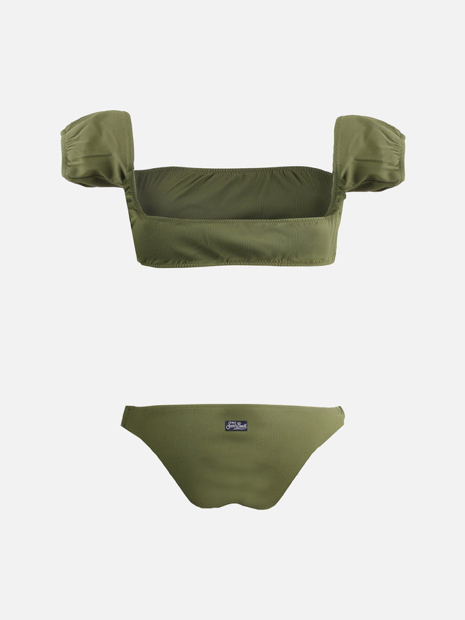 Mc2 Saint Barth Bikini A Fascia Verde Militare