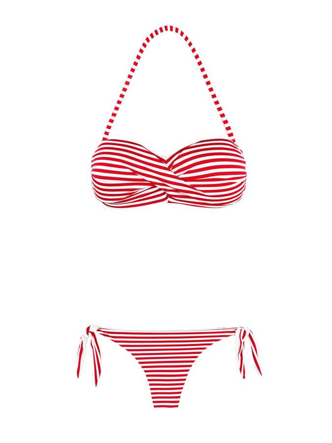Mc2 Saint Barth Bikini A Righe Fascia Drappeggiata
