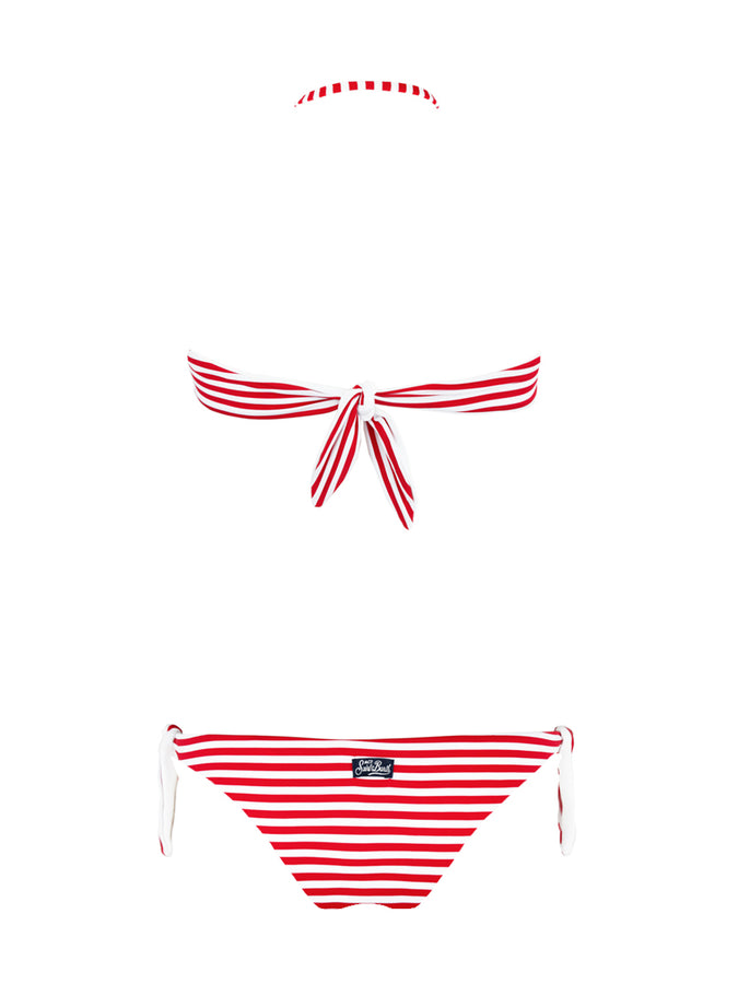 Mc2 Saint Barth Bikini A Righe Fascia Drappeggiata