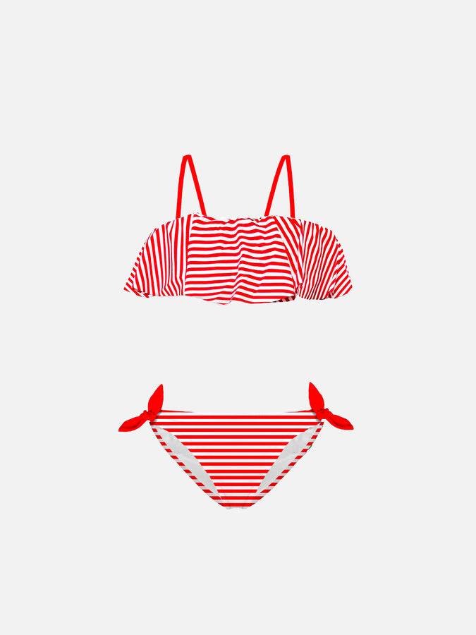 Mc2 Saint Barth Bikini da bambina a righe rosse
