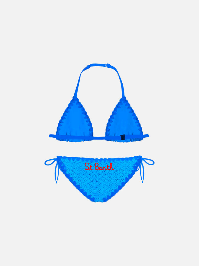 Mc2 Saint Barth Bikini Da Bambina Con Ricamo
