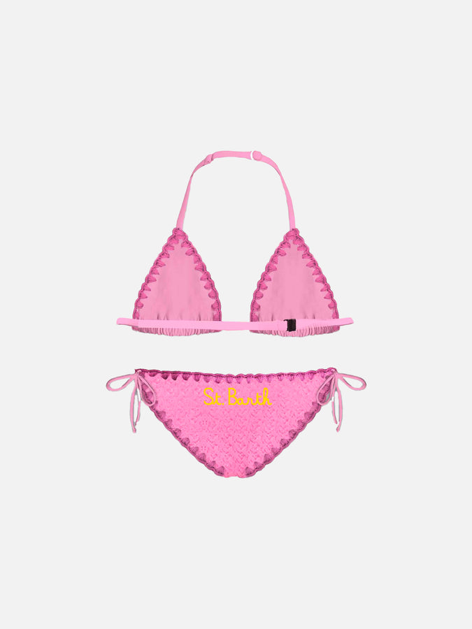 Mc2 Saint Barth Bikini Da Bambina Con Ricamo