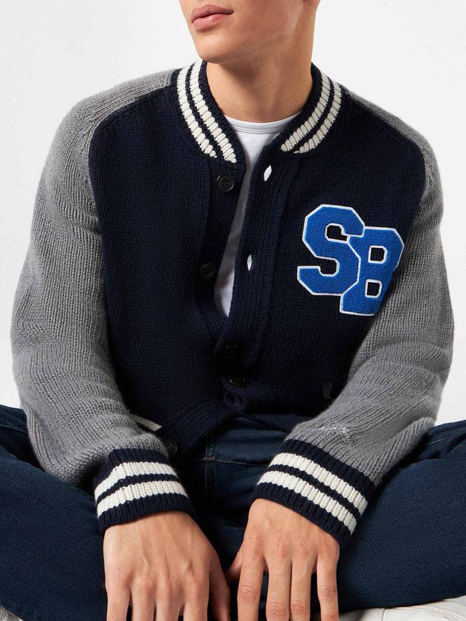 Mc2 Saint Barth Bomber In Maglia Blu Stile College