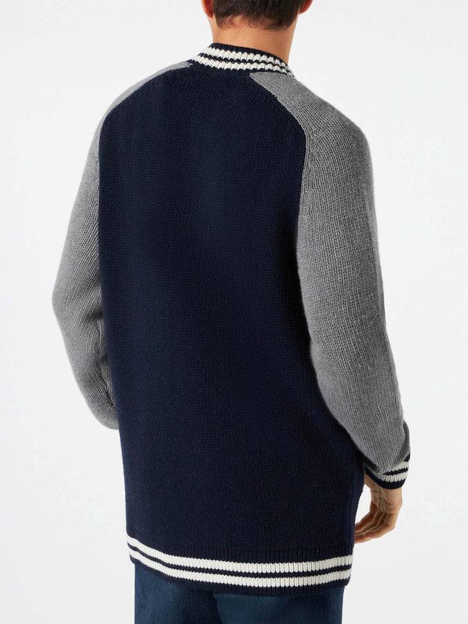 Mc2 Saint Barth Bomber In Maglia Blu Stile College