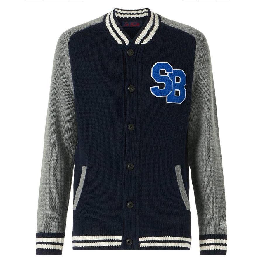 Mc2 Saint Barth Bomber In Maglia Blu Stile College