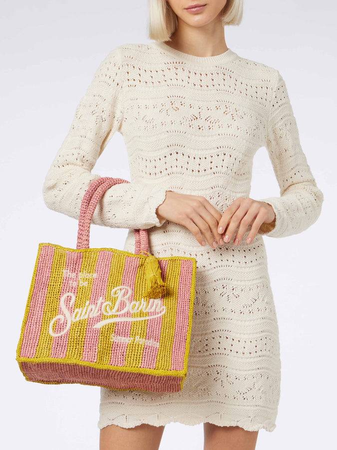 Mc2 Saint Barth Borsa Colette In Rafia Rigata