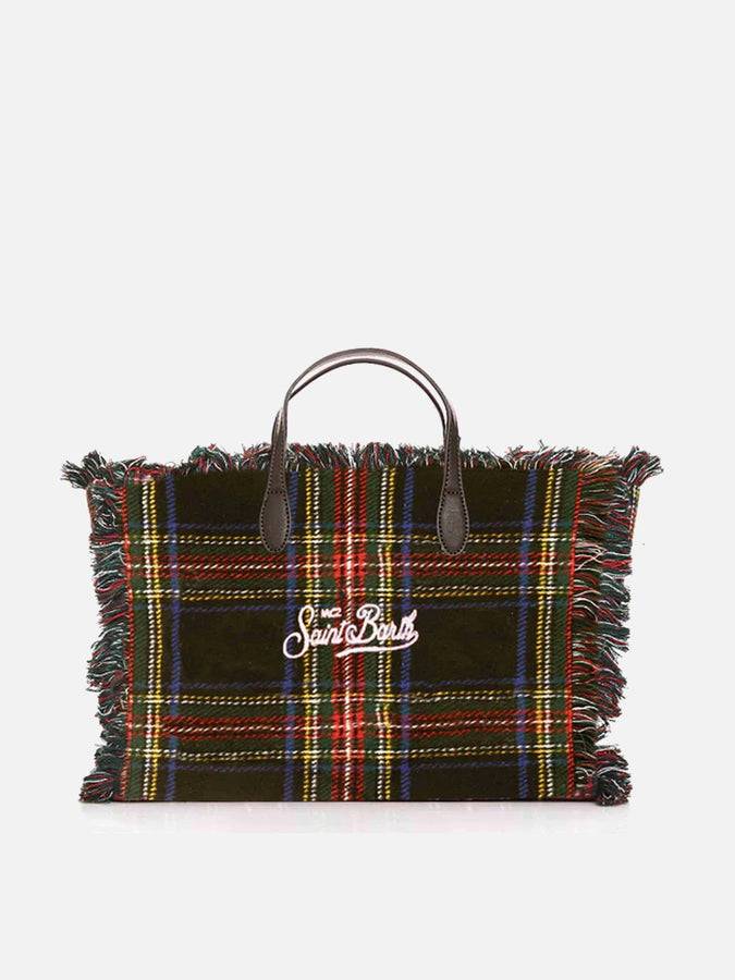 Mc2 Saint Barth Borsa Colette In Tartan Blu Lanoso