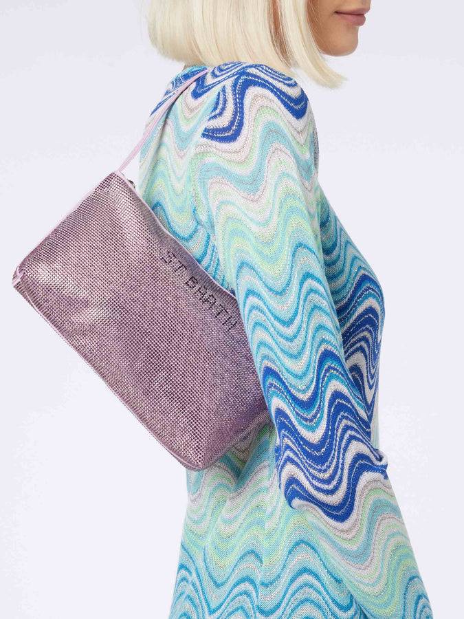 Mc2 Saint Barth Borsa Mini Con Strass Lilla