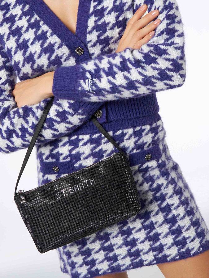Mc2 Saint Barth Borsa Mini Con Strass Neri