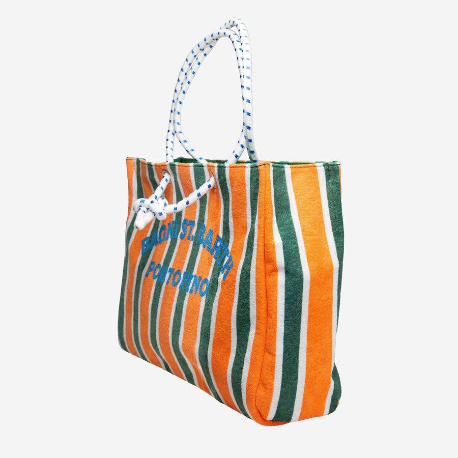 Mc2 Saint Barth Borsa Rigata In Spugna Con Ricamo