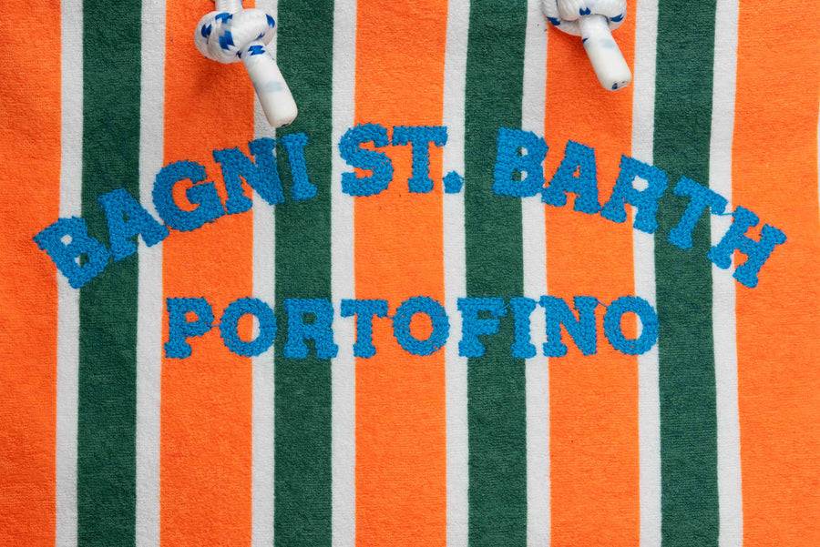 Mc2 Saint Barth Borsa Rigata In Spugna Con Ricamo