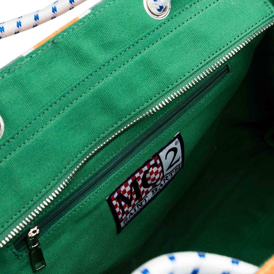 Mc2 Saint Barth Borsa Rigata In Spugna Con Ricamo