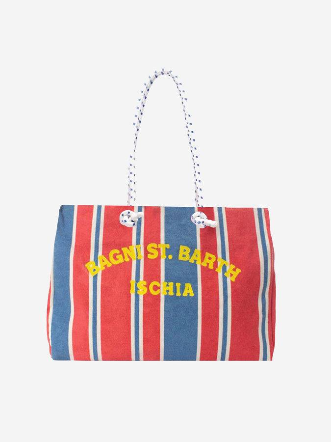 Mc2 Saint Barth Borsa rigata in spugna con ricamo